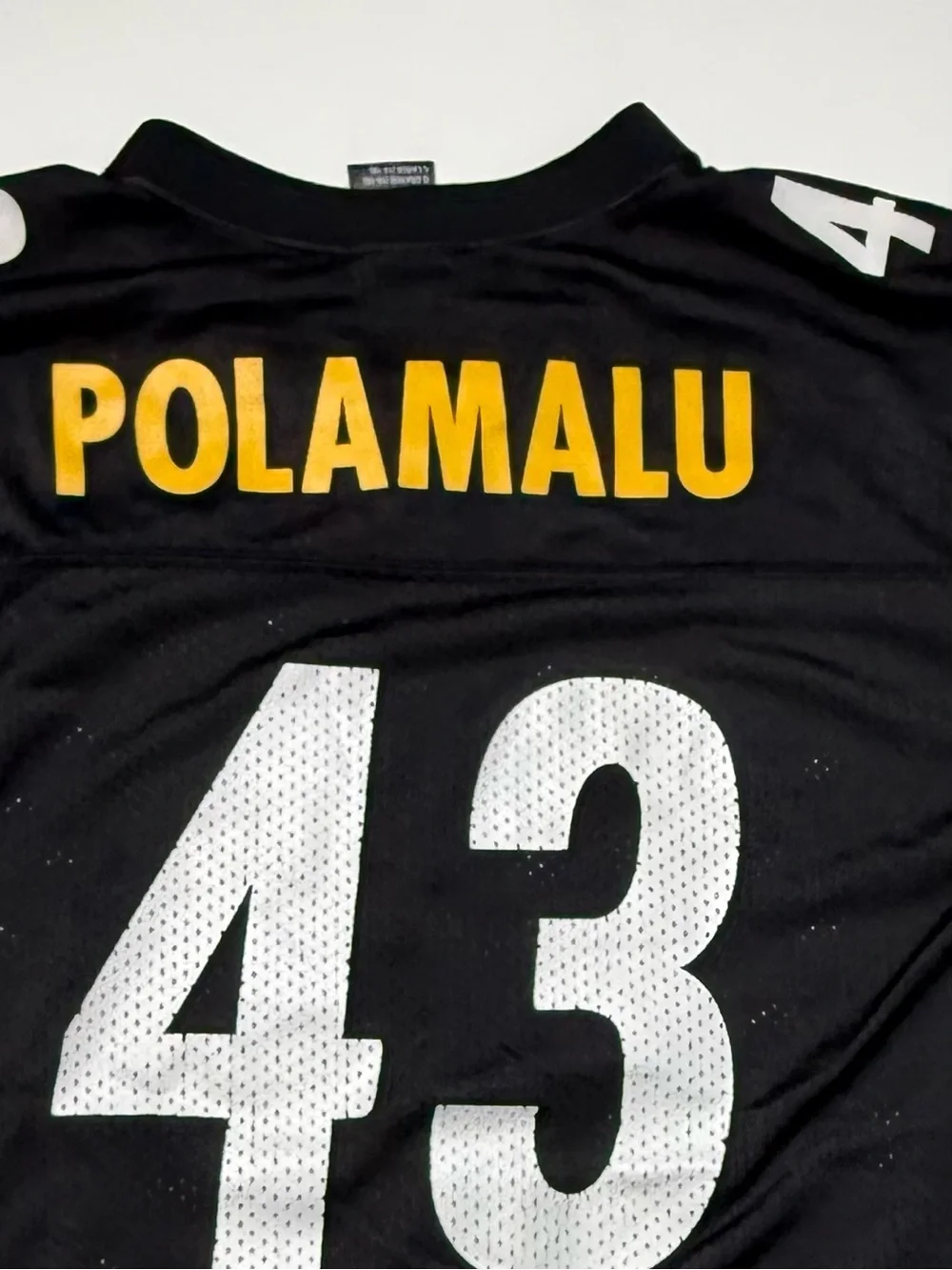 Reebok Pittsburg Steelers Troy Polamalu #43 Black Football Jersey size Large kid